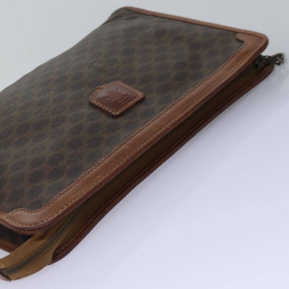 CELINE Macadam Canvas Clutch Bag PVC Brown - Picture 5 of 16